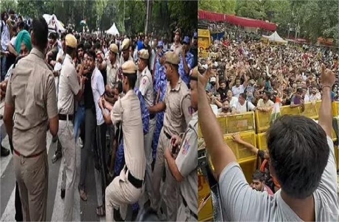 जंतर-मंतर पर प्रदर्शनकारियों और सुरक्षा बलों में हिंसक झड़प, CJP के संसद मार्च में RAF ने किया लाठीचार्ज