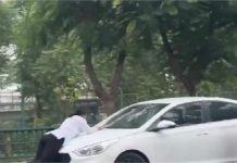 कार के बोनट पर लटकी रही महिला: टक्कर मारकर भागने वाला चालक की पुलिस ने ली खबर, दर्ज की FIR