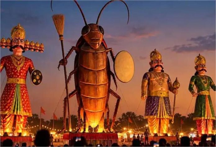 इस दशहरे पर रावण के साथ जलेगा 30 फीट लंबा ‘कॉकरोच’- केशव रामलीला समिति ने कहा- गंदगी का होगा खात्मा